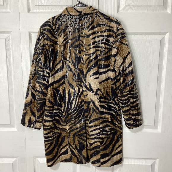 Selene Sport Animal Print Women's Blazer Jacket Button Front L - Picture 3 of 12
